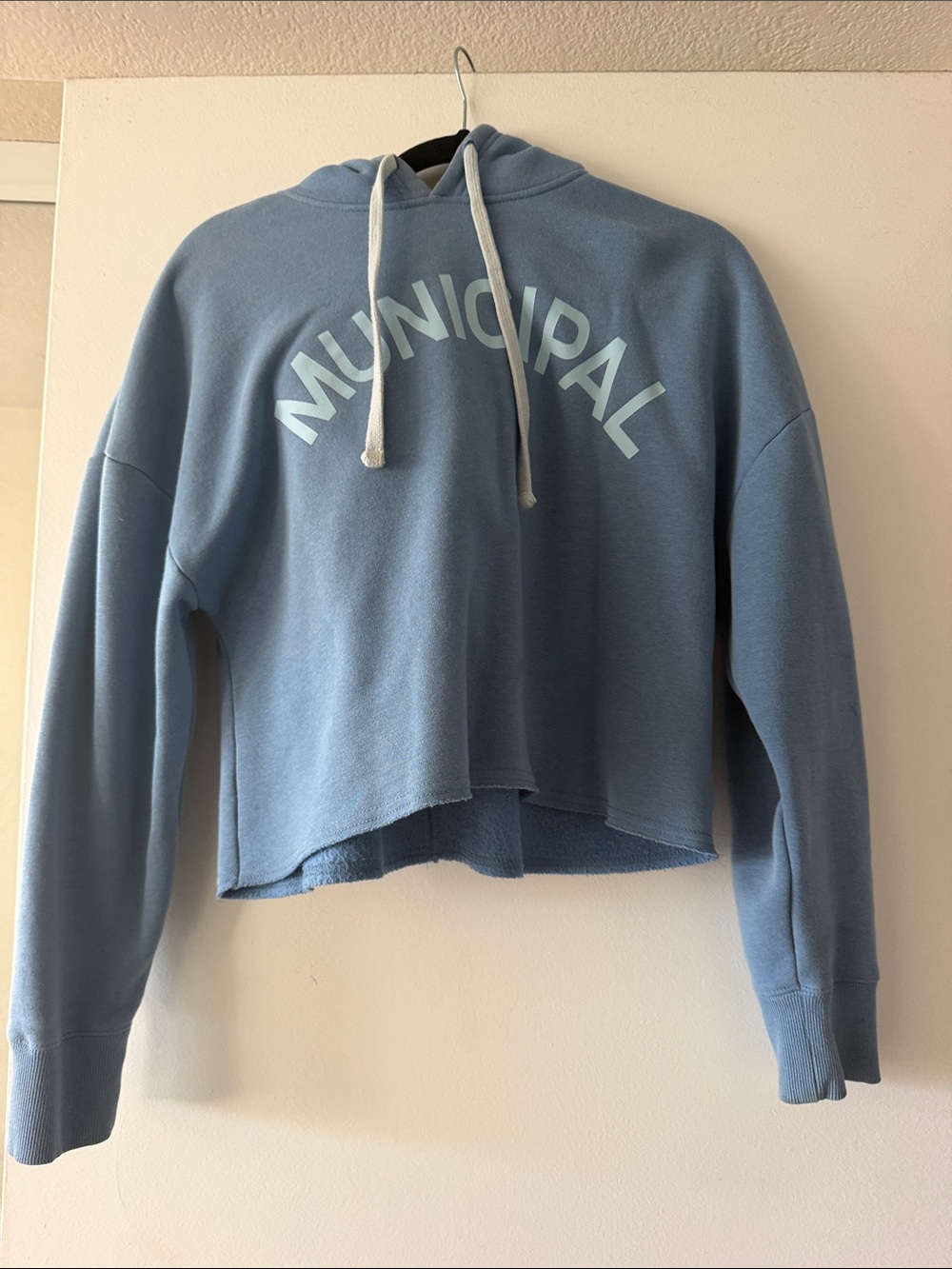 Municipal Women's Cropped Hoodie - Dusty Blue